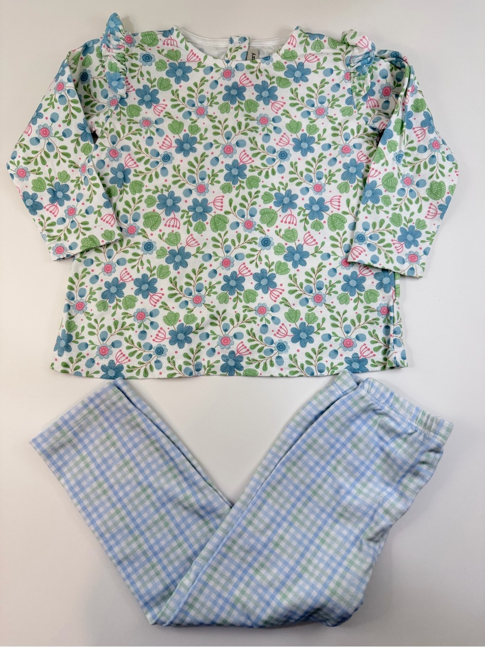 Marco & Lizzy Pima Floral Gingham Leggings Set 2T